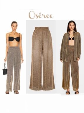 OSEREE Lumiere High-Rise Wide-Leg Sand Pant sz S 260$